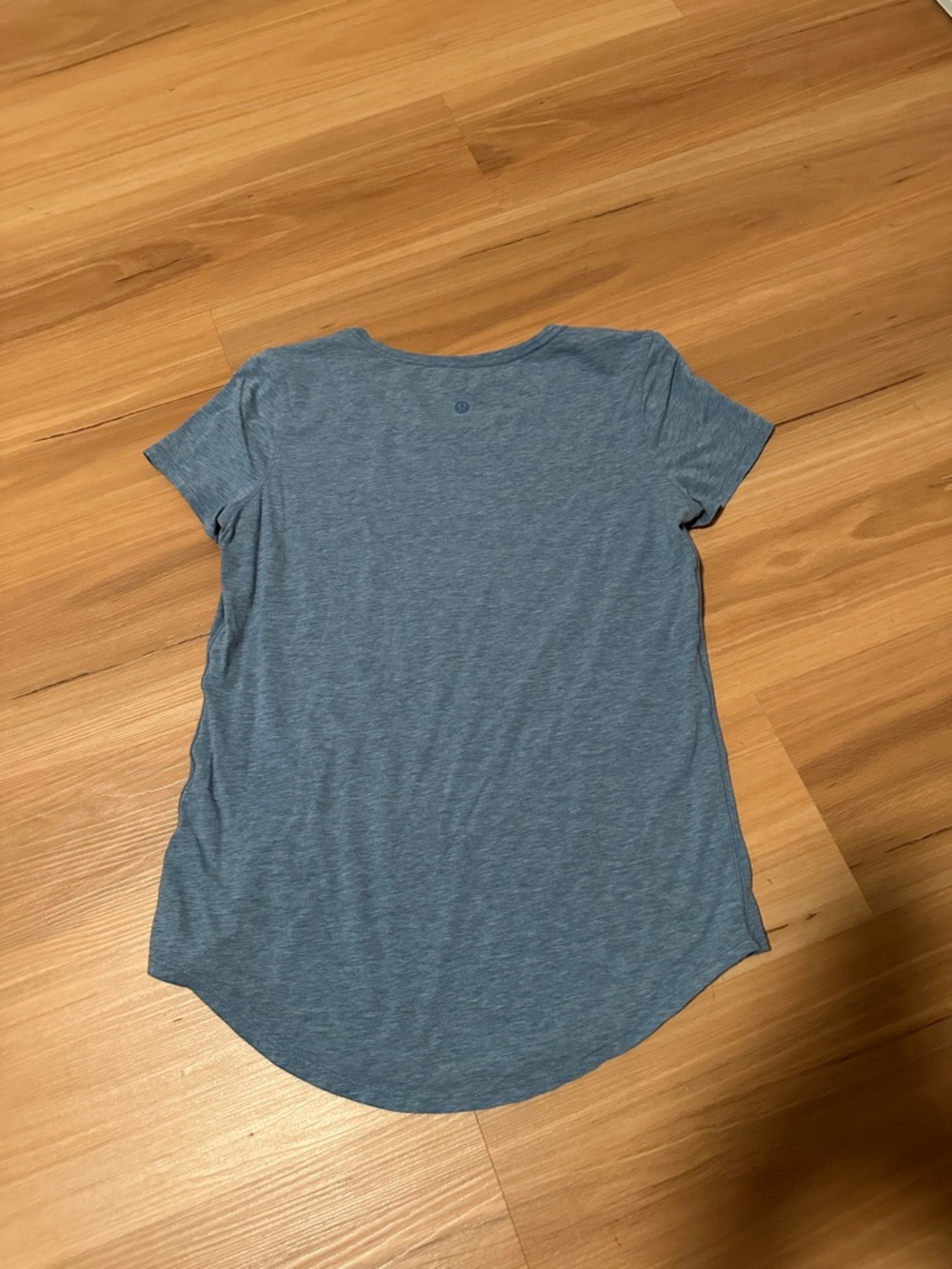 lululemon athletica Heather Slate Blue Scoop Back Tee